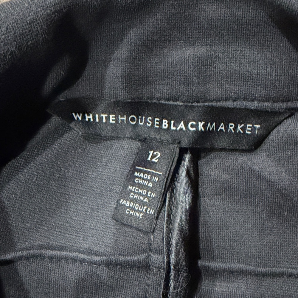 White House Black Market Charcoal Asymmetric Button Blazer - Picture 5 of 7
